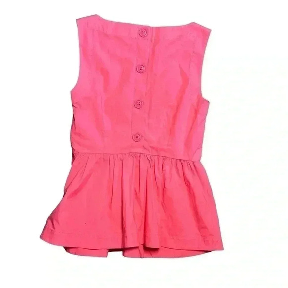Kate Spade Pink Sherbet Shore Thing Button Back Peplum Top Size 0 - Picture 7 of 9